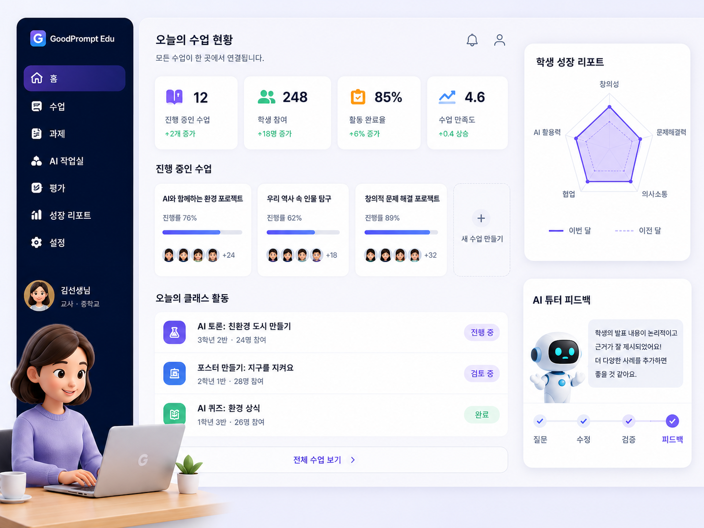 GoodPrompt 플랫폼 기능 콘셉트 이미지